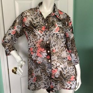 Animal print shirt printed blouse